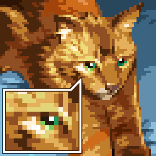 File:Pixel Art Cat with Zoom-in Detail.png