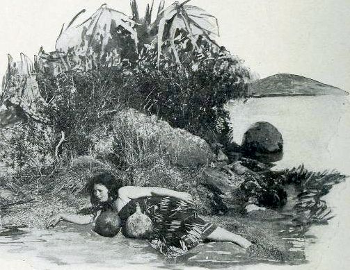 File:Hinemoa swims to Tutanekai's island (cropped).jpg