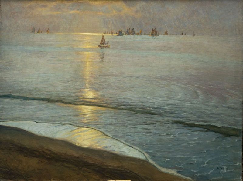 File:Ugo Flumiani Marine landscape with barques.jpg