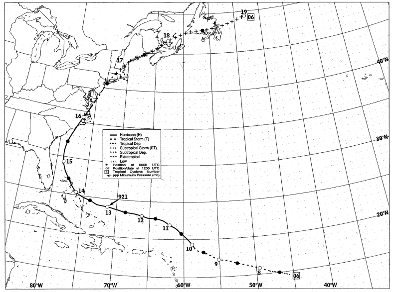 File:HurricaneFloyd1999TrackBW.png