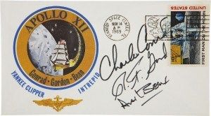 Alan Bean's Apollo 12 insurance cover, postmarked November 14, 1969, and signed by Charles Conrad, Richard Gordon, and Alan Bean