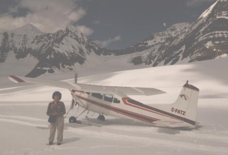 File:Cessna 185 on Campbell Glacier, BC.jpg