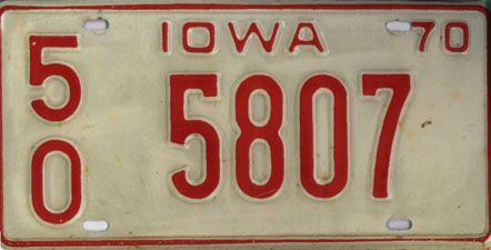 File:Iowa 1970 license plate - Number 50-5807.jpg