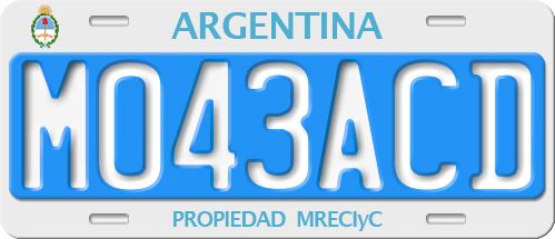 File:Matrícula automovilística Argentina 1995 M043ACD Misiones Especiales.jpg