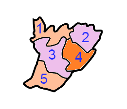 A clickable map of East Garo Hills district exhibiting its five C.D. blocks.