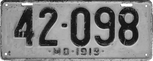 File:Maryland license plate, 1919.png