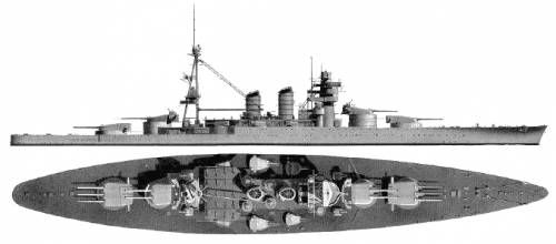 File:ONI Drawing of Conte di Cavour-class battleship.jpg