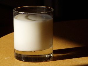 A glass of milk