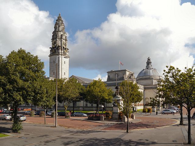 File:Cardiff City Hall with tower.jpg