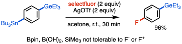 Chemoselective fluorination of organotin