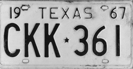 File:1967 Texas license plate CKK*361.jpg