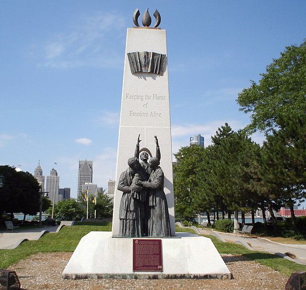 File:Underground Railroad Monument - Windsor, Ontario.JPG