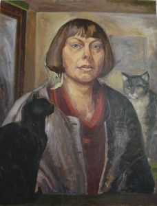 File:Selbst portrait mit katzen.jpg