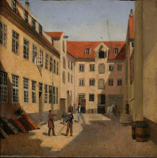 File:Matthias Hansens Gård - courtyard (1849).png