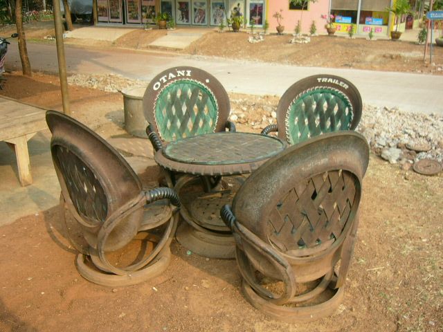 File:Car tires as seats in Thailand.JPG