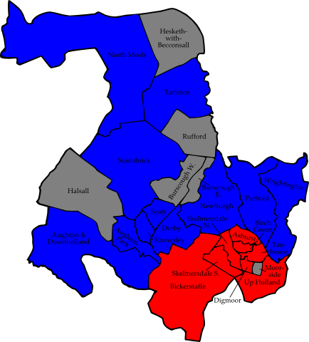 File:West Lancashire 2007 election map.png