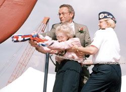 File:Leila Sears christens the USNS Mary Sears.jpg