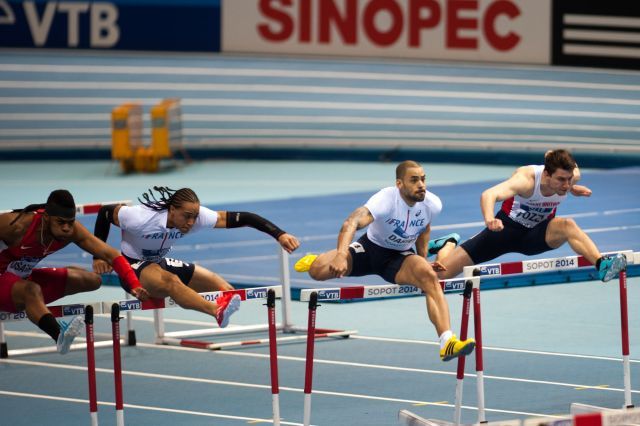 File:60m hurdles men final Sopot 2014.jpg