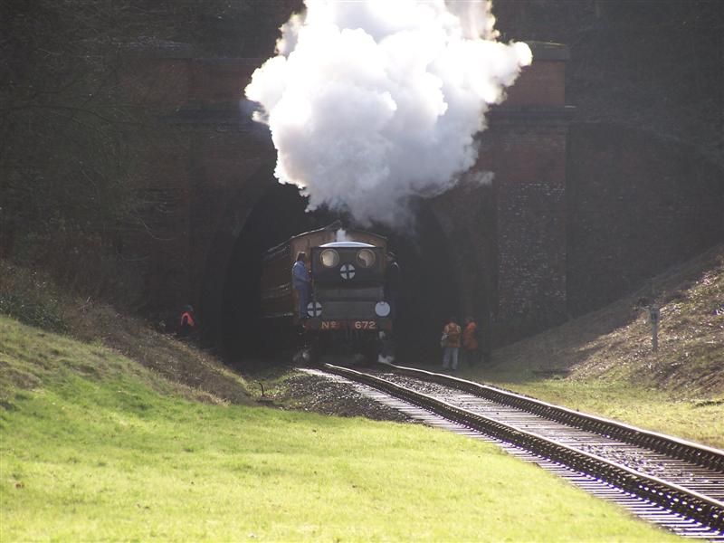 File:Steam Train exits tunnel.JPG