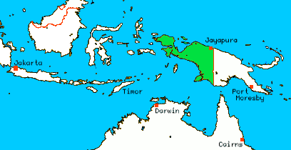 Map showing West Papua and Indonesia