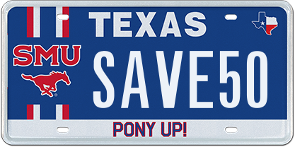 File:Southern Methodist University License Plate.png