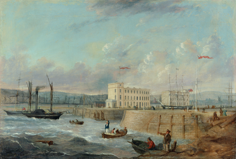 File:Pierhead Cardiff (Alexander Wilson) 1840.png