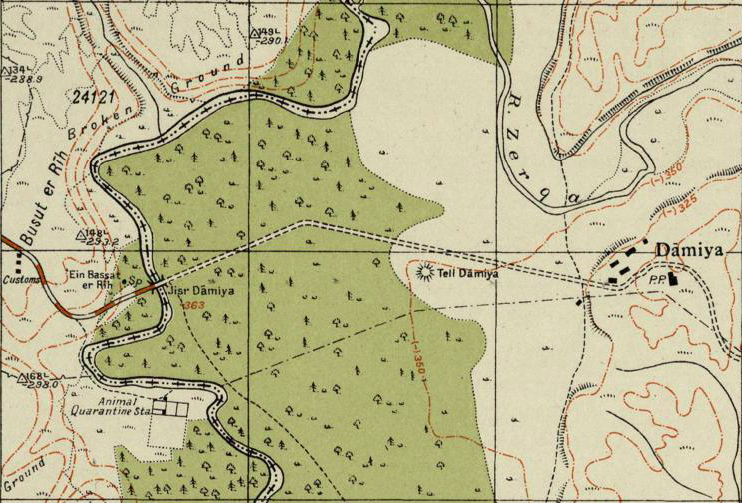 File:1940s Survey of Palestine map of Damiya.png