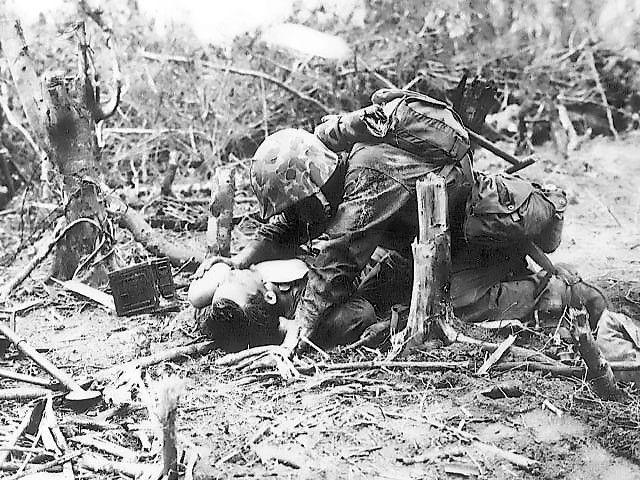 File:Wounded Marine on Peleliu.jpg