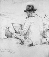 File:Frank W. Benson, Metcalf Sketching, 1921.jpg