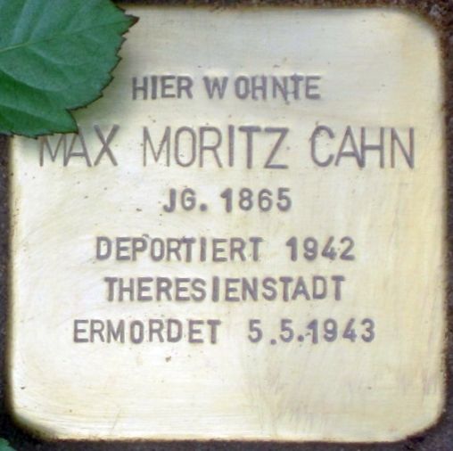 File:Cuxhaven Stolperstein Max Moritz Cahn.jpg