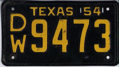 File:1954 Texas license plate DW 9473.jpg