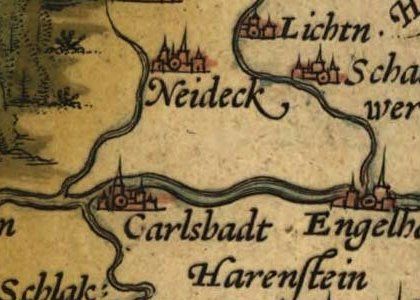 Map crop of 15th century Flemish map