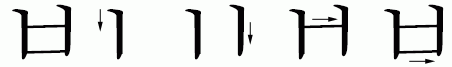 Stroke order in writing ㅂ