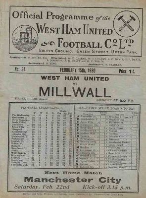 File:West Ham United and Millwall programme 1930.jpg