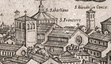 Giovanni Battista Bonacina, Plan of Milan (detail), 1640.