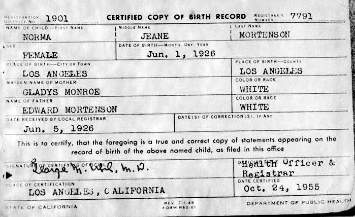 File:Marilyn Monroe Birth Certificate.jpg