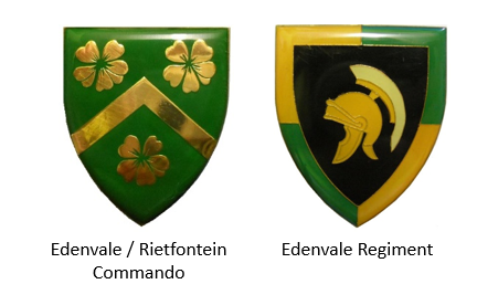 File:SADF Edenvale Commando and Regiment emblems.png