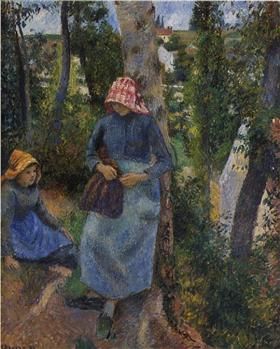 File:Pissarro - two-young-peasants-chatting-under-the-trees-1881.jpg