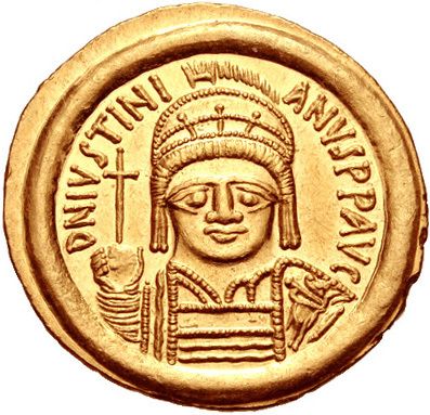 File:Gold solidus of Justinian I (obverse).jpg