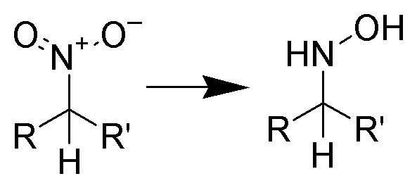 File:Reduction NitroalkaneToHydroxylAmine.png