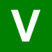 File:Letter V on green background.png