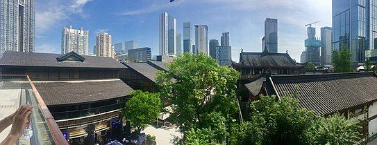 A panorama of Sino-Ocean Taikoo Li Chengdu from next to the MUJI store