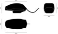 Schematic drawing showing overall dimensions