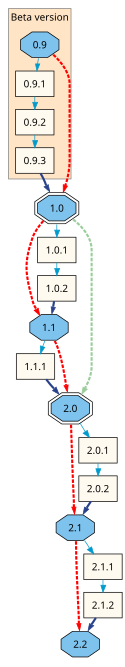 A software versioning diagram