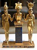 Isis, her husband Osiris, and their son Horus, the protagonists of the Osiris myth