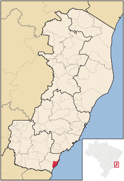 Location in the state of Espírito Santo