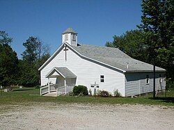 Church and cemetery on Route 95 at Gentryville