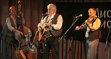 Photo of Mucky Duck Bush Band at CD/Book Launch, Fairbrdge Festival, April 26, 2014. L-R: John Perry, Don Blue, erik Kowarski