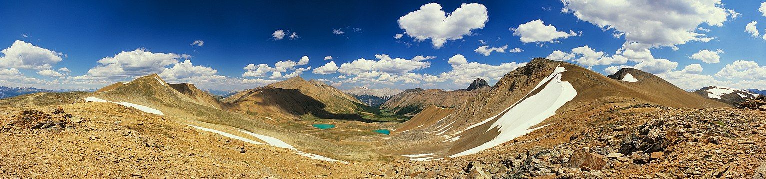 View from Amber Mountain looking northeast toward Centre Mountain, The Watchtower, and South Amber Mountain