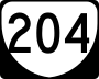 State Route 204 marker